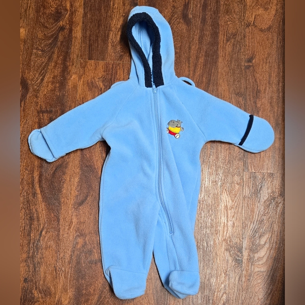 boys size 6-9 months fleece snow suit with fold over hand cuffs